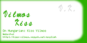 vilmos kiss business card